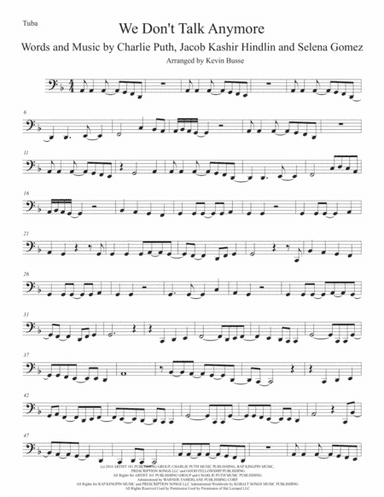 We Don't Talk Anymore (arr. Kevin Busse)
