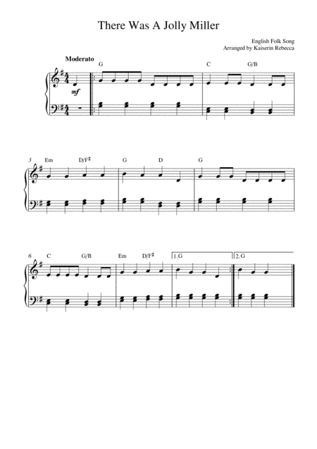 There Was A Jolly Miller (arr. Kaiserin Rebecca)