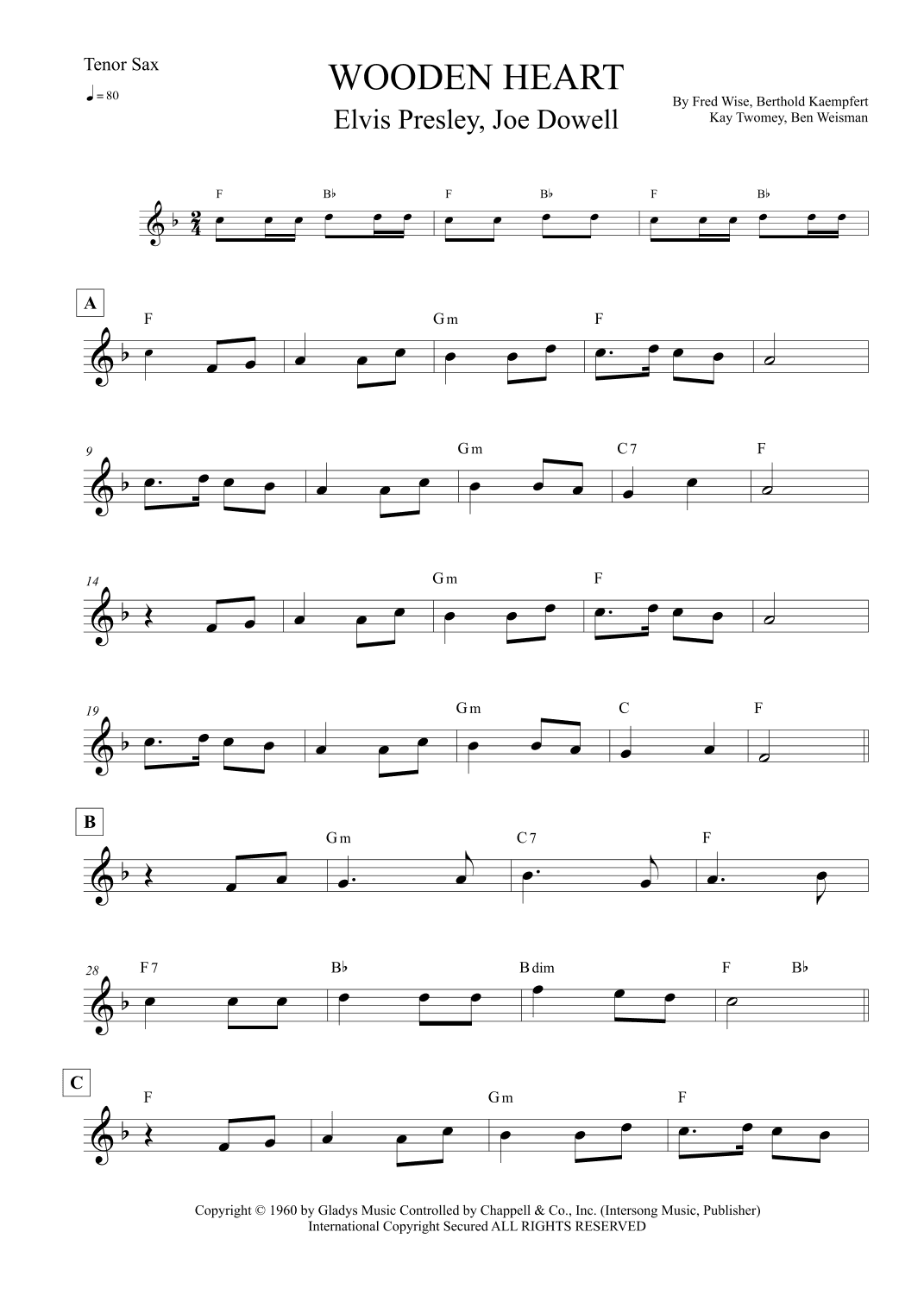 Wooden Heart (arr. Leo Silva)