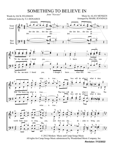 Something To Believe In (arr. Mark Jennings)