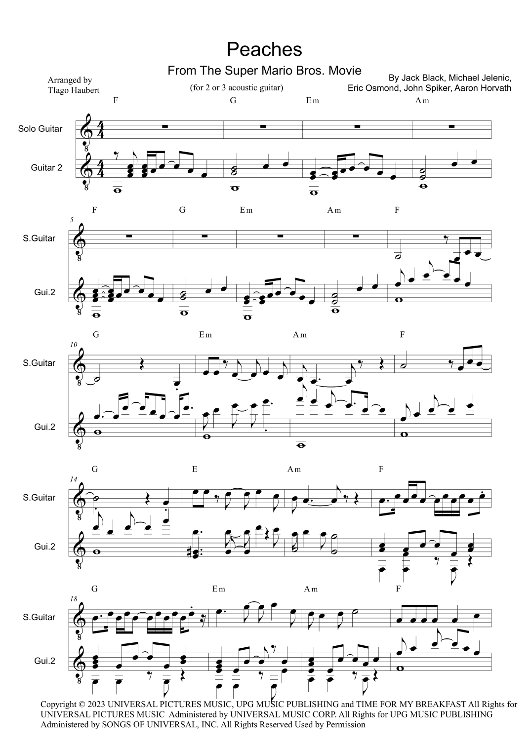 Peaches (arr. Tiago Haubert)