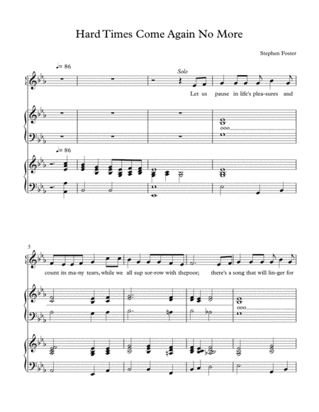 Hard Times Come Again No More (arr. Jon Arterton)