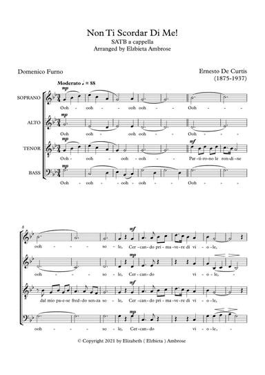 Non Ti Scordar Di Me! SATB a cappella (arr. Elzbieta Ambrose)