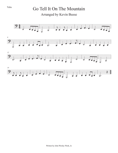 Go Tell It On The Mountain (Easy key of C) Tuba (arr. Kevin Busse)