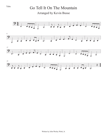 Go Tell It On The Mountain (Easy key of C) Tuba (arr. Kevin Busse)