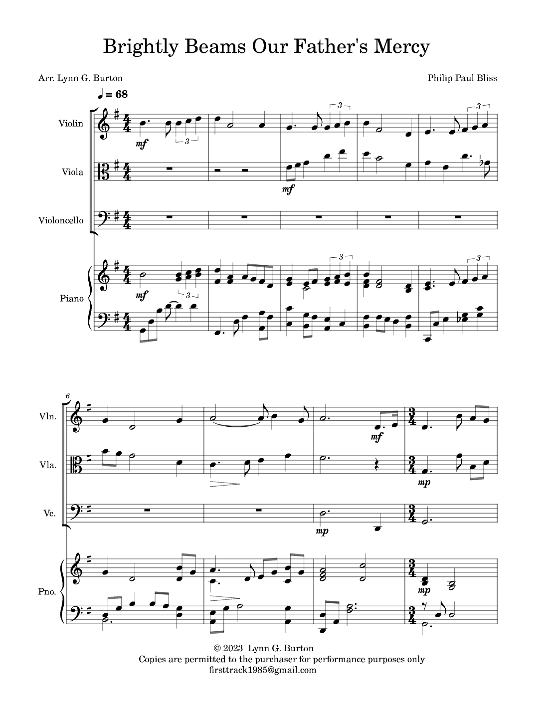 Brightly Beams Our Father's Mercy (arr. Lynn G. Burton)