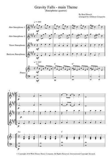 Gravity Falls (main Theme) (arr. Gildson Cerqueira)