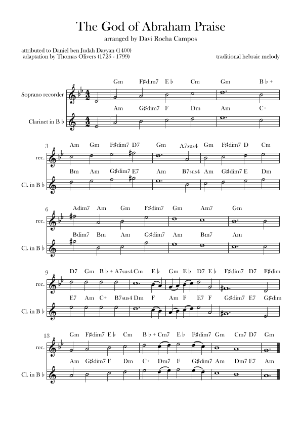 The God of Abraham Praise (arr. Davi Rocha Campos)