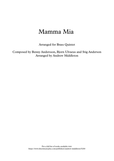 Mamma Mia (arr. Andrew Middleton)
