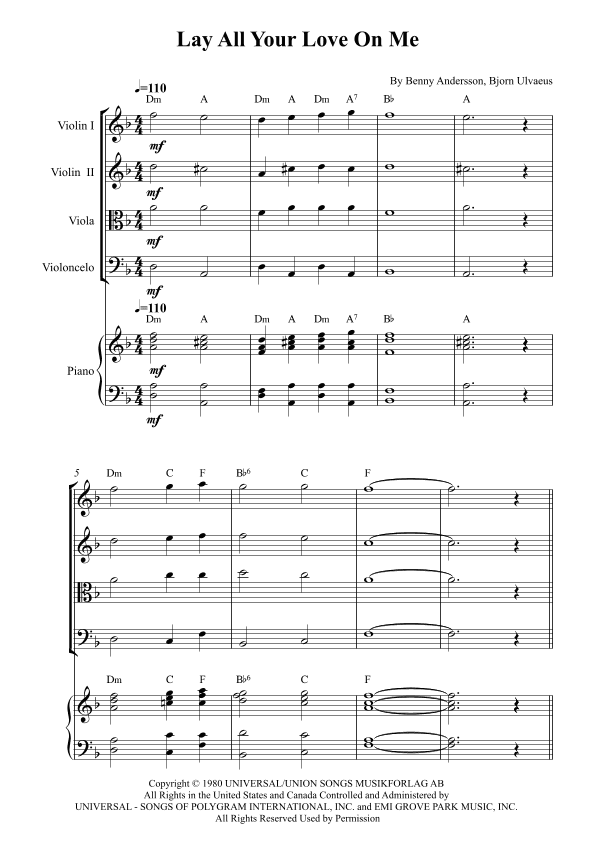 Lay All Your Love On Me (arr. Karen Gueiros)
