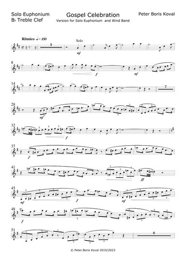 Gospel Celebration Arranged for euphonium solo and Wind Band (arr. Peter Boris Koval)