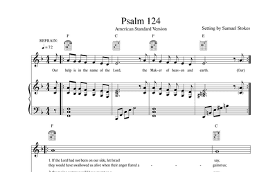 Psalm 124 ASV for cantor and accompaniment instrument