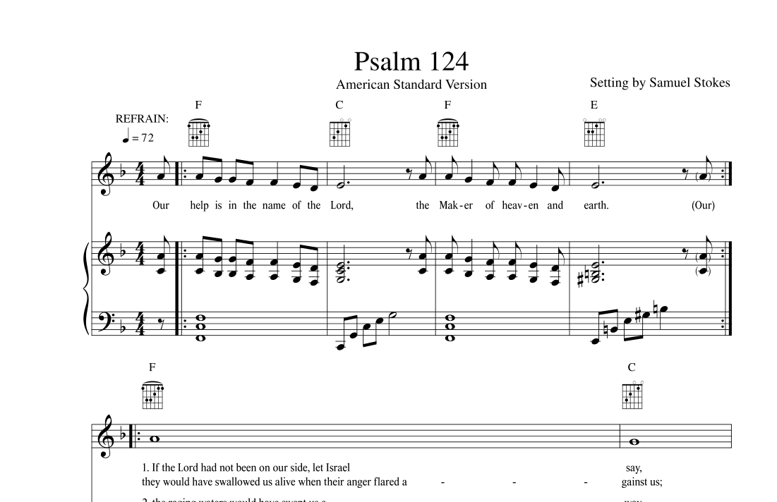 Psalm 124 ASV for cantor and accompaniment instrument