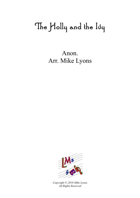 Saxophone Quintet - The Holly and the Ivy (arr. Mike Lyons)
