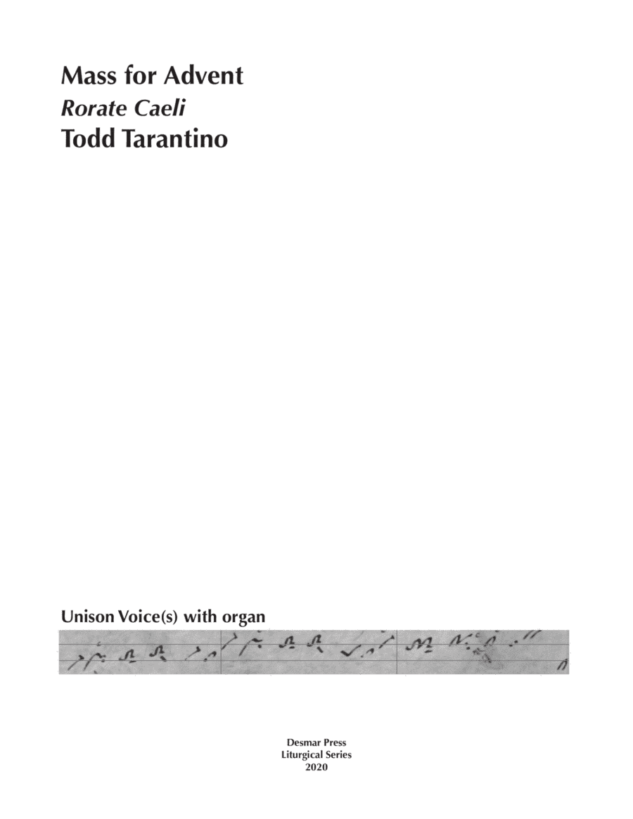 Mass for Advent - Rorate Caeli - Voice with Organ or keyboard