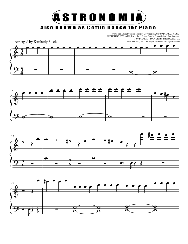 Astronomia (arr. Kimberly Steele)