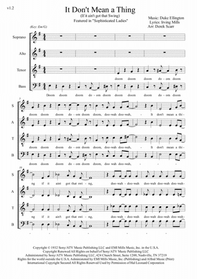 It Don't Mean A Thing (If It Ain't Got That Swing) (arr. Derek Scarr)