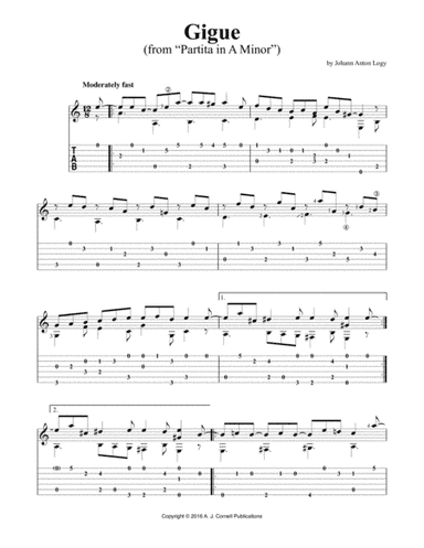 Gigue (from "Partita in A Minor") (arr. Johann Anton Logy)