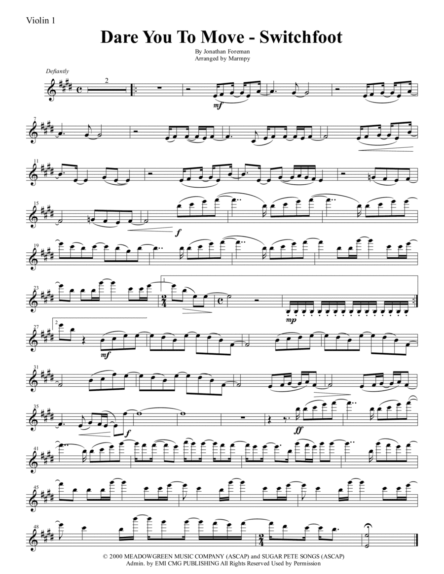 Dare You To Move (arr. Marmpy)