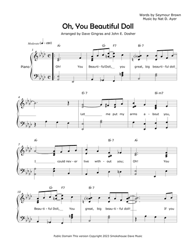 Oh, You Beautiful Doll (arr. Dave Gingras and John E. Dosher)
