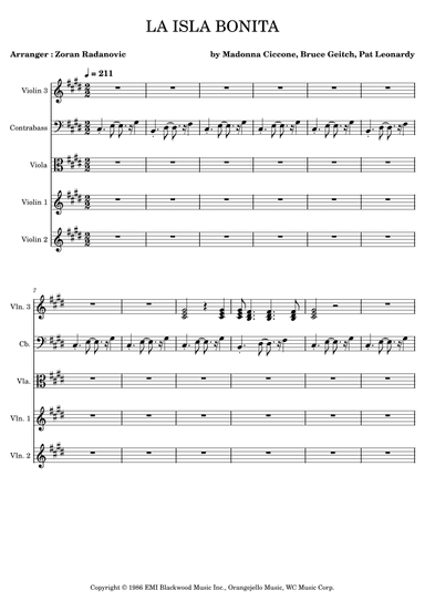 La Isla Bonita (arr. Zoran Radanovic)