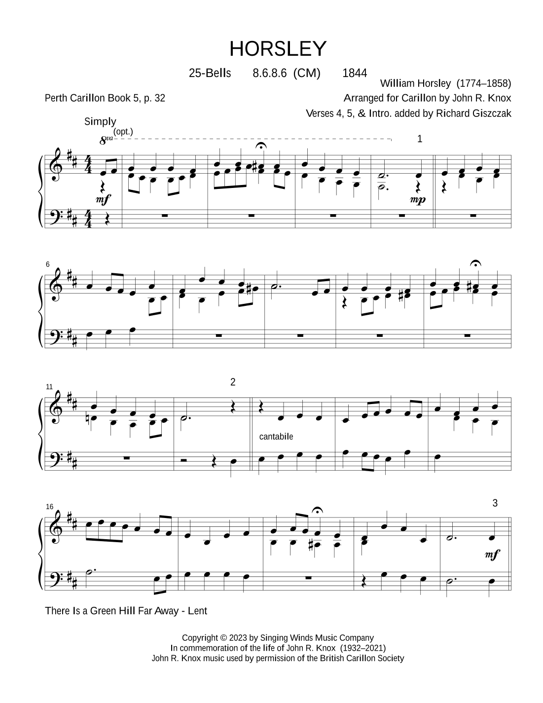 25B. HORSLEY (arr. John R. Knox & Richard Giszczak)