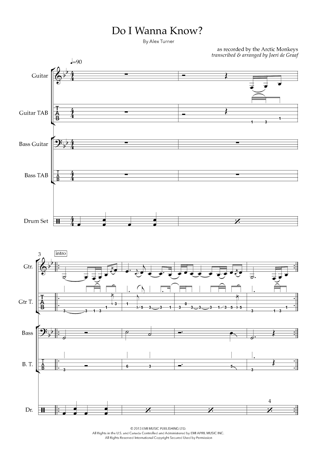 Do I Wanna Know? (arr. Joeri de Graaf Muziekproducties)
