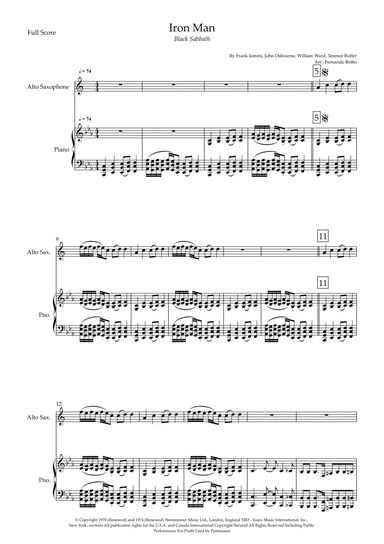 Iron Man (arr. Fernando Britto)