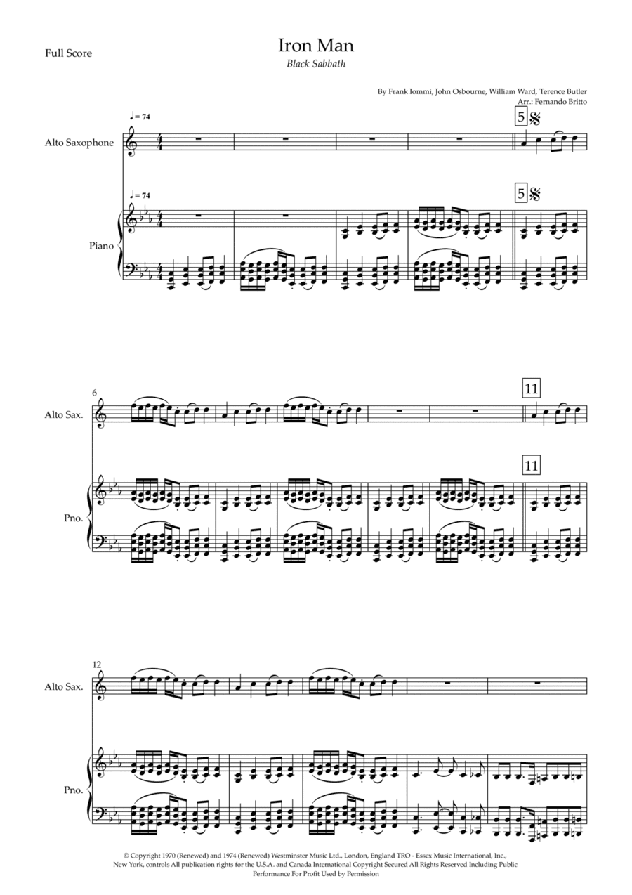 Iron Man (arr. Fernando Britto)