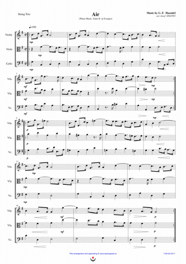 Air and Minuet (Water Music) (arr. Josef STASTNY)