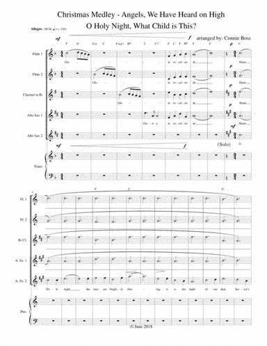 Christmas Medley - Angels We Have Heard on High, O Holy Night, What Child is This? Woodwind ensemble (arr. Connie Boss)