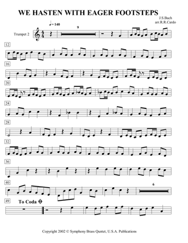 Easter Music - 3. We Hasten with Eager Footsteps (Trumpet 2) (arr. R.R.Cardo)
