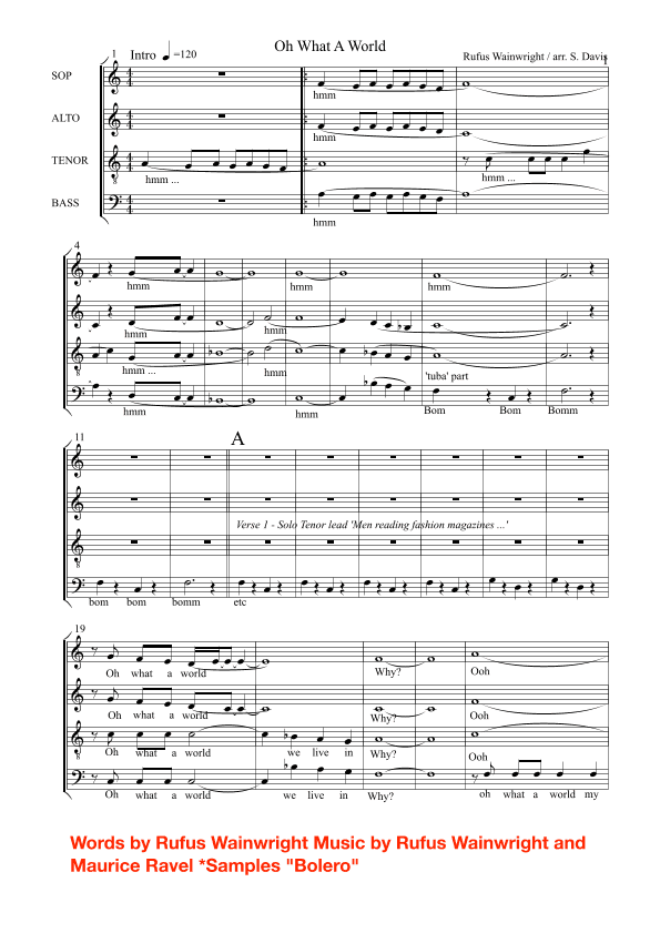 Oh What A World (arr. Stuart Davis)