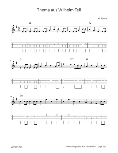 Thema aus Wilhelm Tell - G. Rossini (arr. songbooks.info)