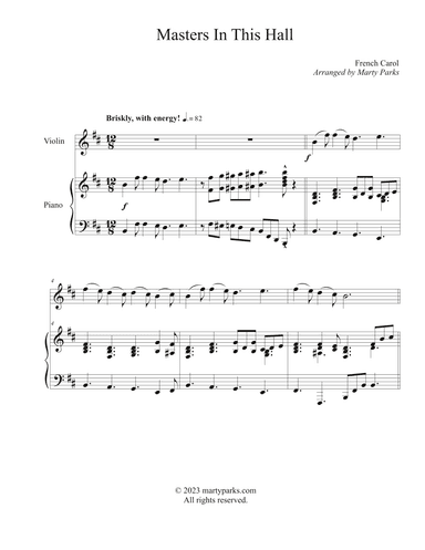 Masters In This Hall (Violin-Piano) (arr. Marty Parks)