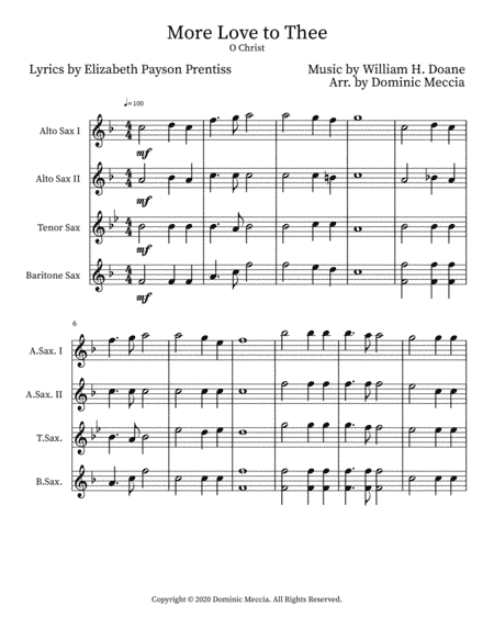 More Love To Thee (arr. Dominic Meccia)