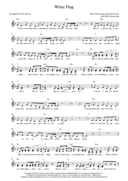 White Flag (arr. Vicky Jacobs)