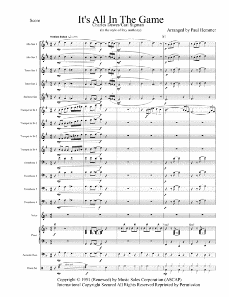 It's All In The Game (arr. Paul Hemmer)