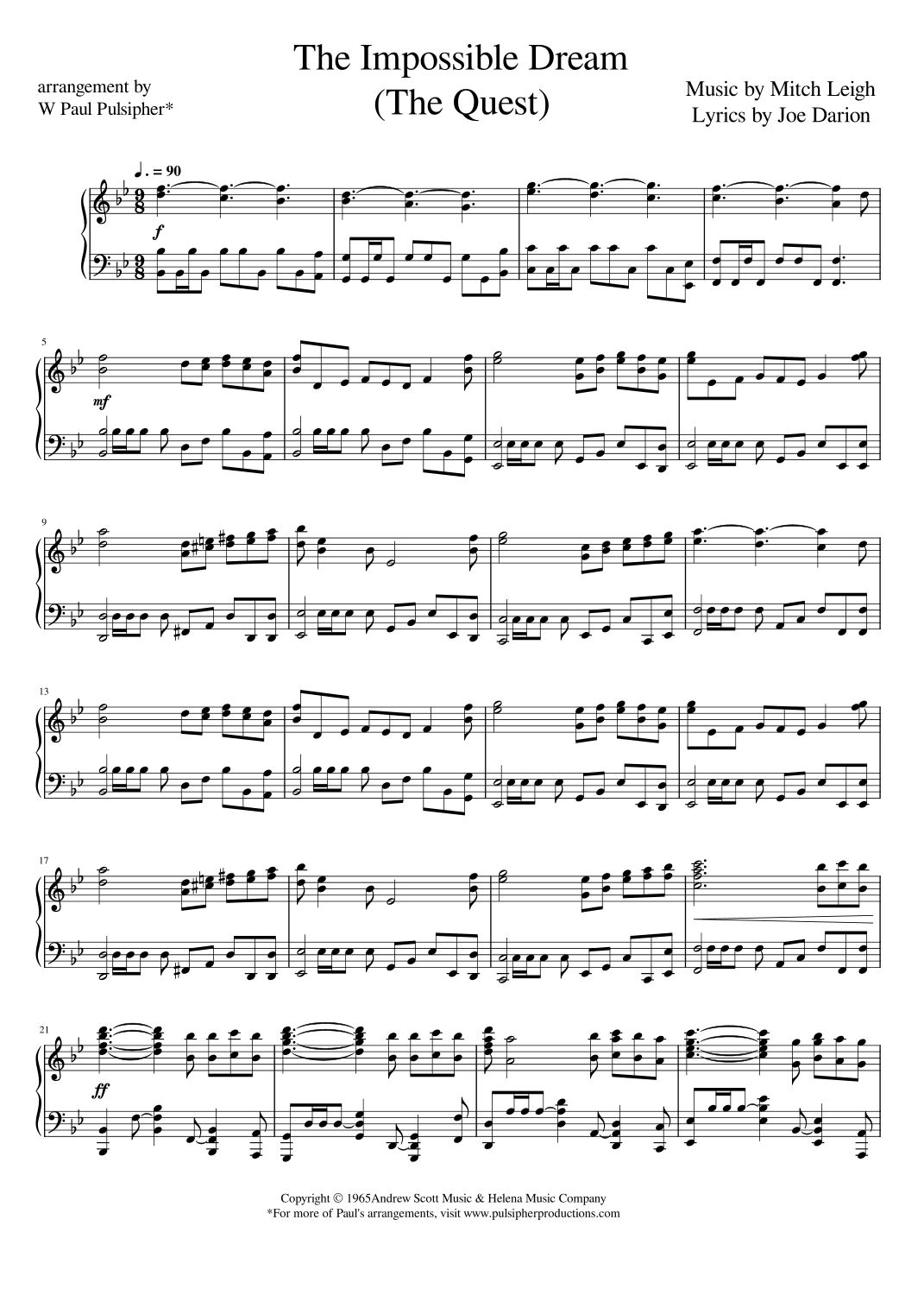 The Impossible Dream (the Quest) (arr. W Paul Pulsipher)