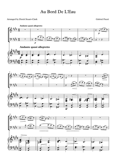 Au Bord De L'eau (arr. Derek STUART-CLARK)