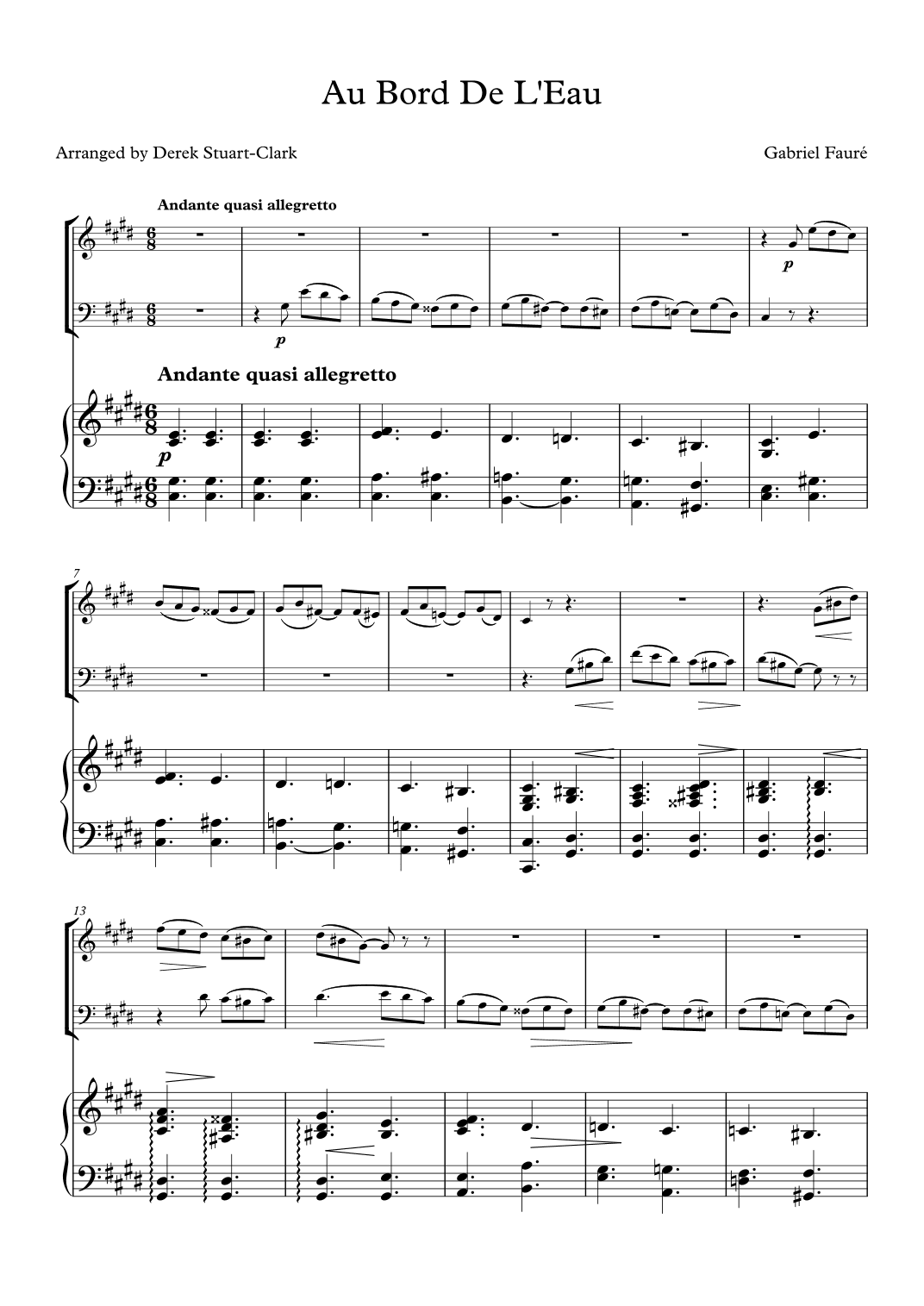 Au Bord De L'eau (arr. Derek STUART-CLARK)