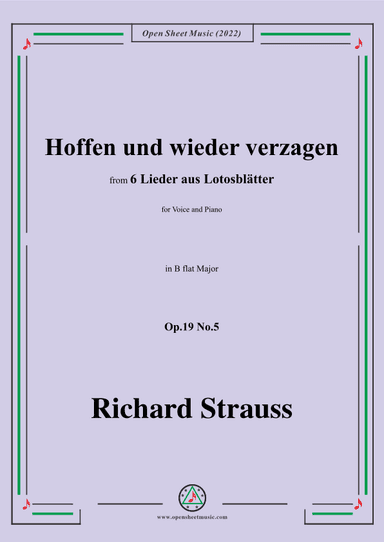 Richard Strauss-Hoffen und wieder verzagen,in B flat Major (arr. OSM Press)
