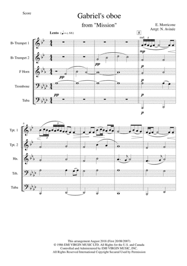 Gabriel's Oboe (arr. Nicolas AVINEE)