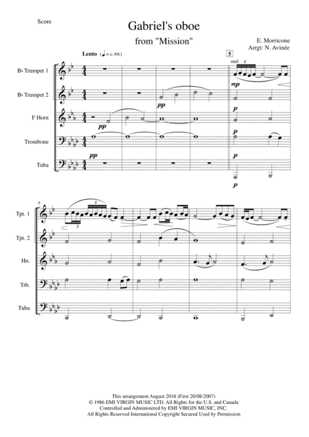 Gabriel's Oboe (arr. Nicolas AVINEE)