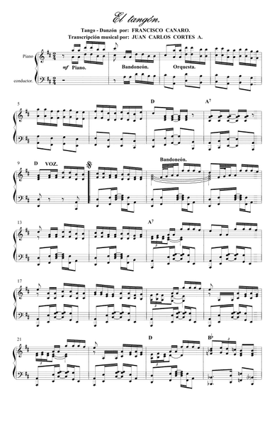 El Tangón. Tango-Milonga por Ivo Pelay y Francisco Canaro (arr. Juan Carlos Cortés Aguirre)