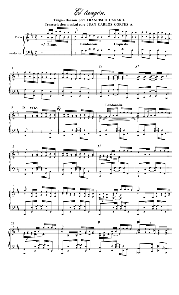El Tangón. Tango-Milonga por Ivo Pelay y Francisco Canaro (arr. Juan Carlos Cortés Aguirre)