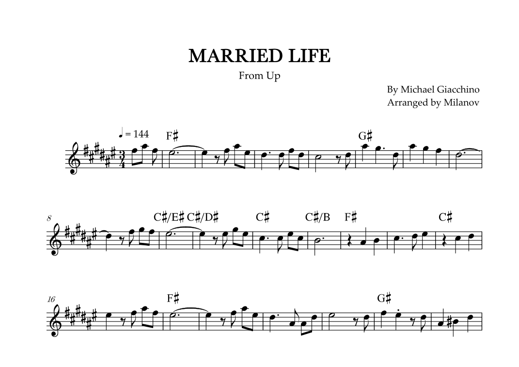 Married Life (arr. Milanov)