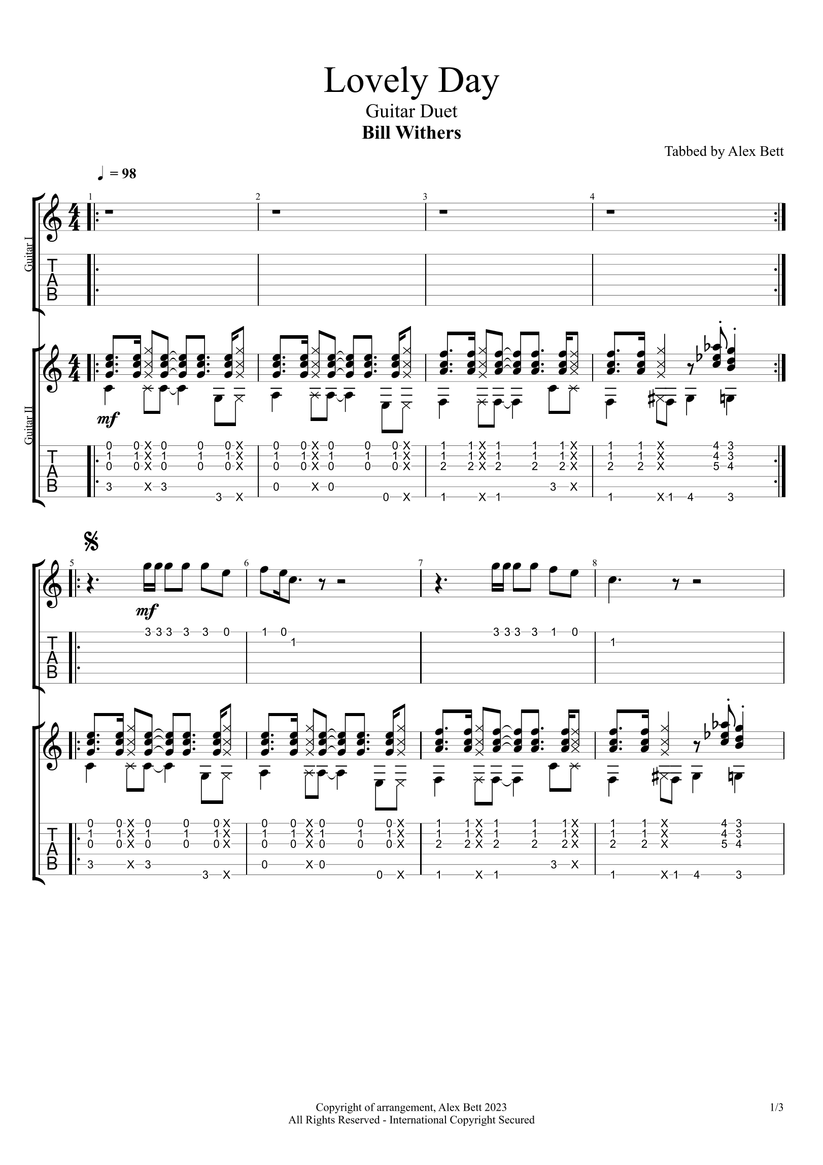 Lovely Day (arr. Alex Bett)