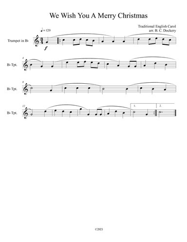We Wish You A Merry Christmas (Trumpet Solo) (arr. B. C. Dockery)