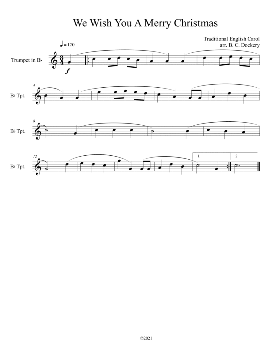We Wish You A Merry Christmas (Trumpet Solo) (arr. B. C. Dockery)